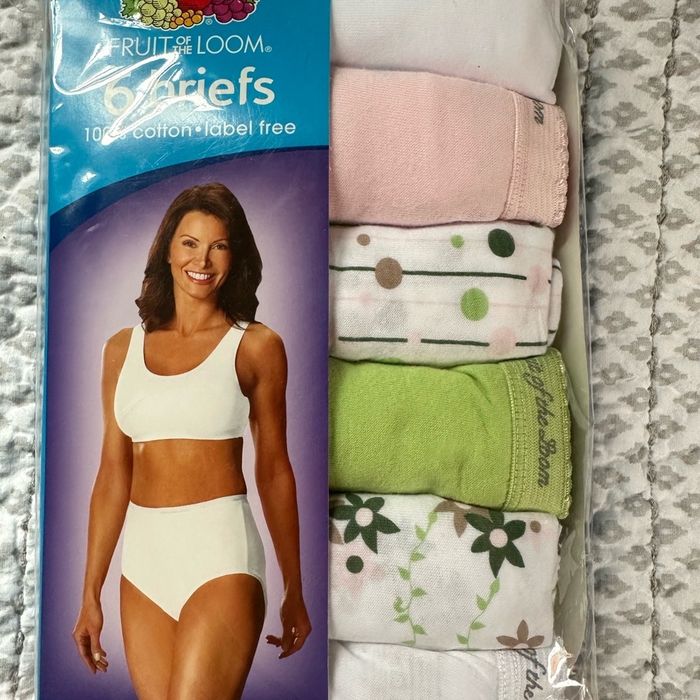 Fruit of the Loom Pink and White Cotton Panties